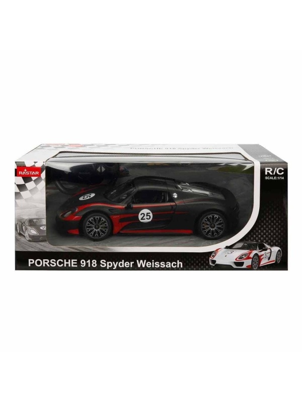 MASINA CU TELECOMANDA PORSCHE 918 SPYDER WEISSACH NEGRU SCARA 1 LA 14