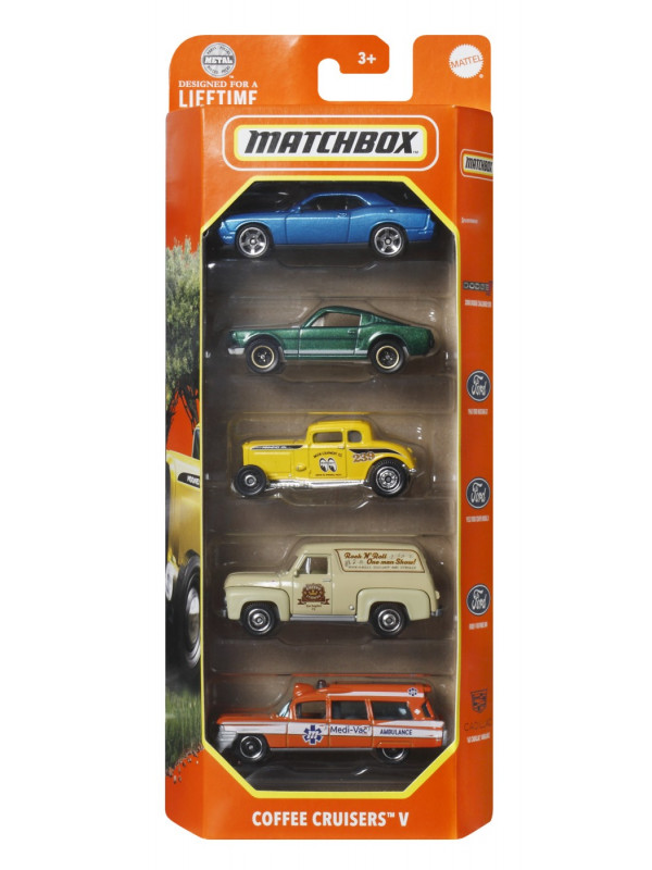 MATCHBOX SET 5 MASINUTE METALICE COFFEE CRUISERS V SCARA 1:64