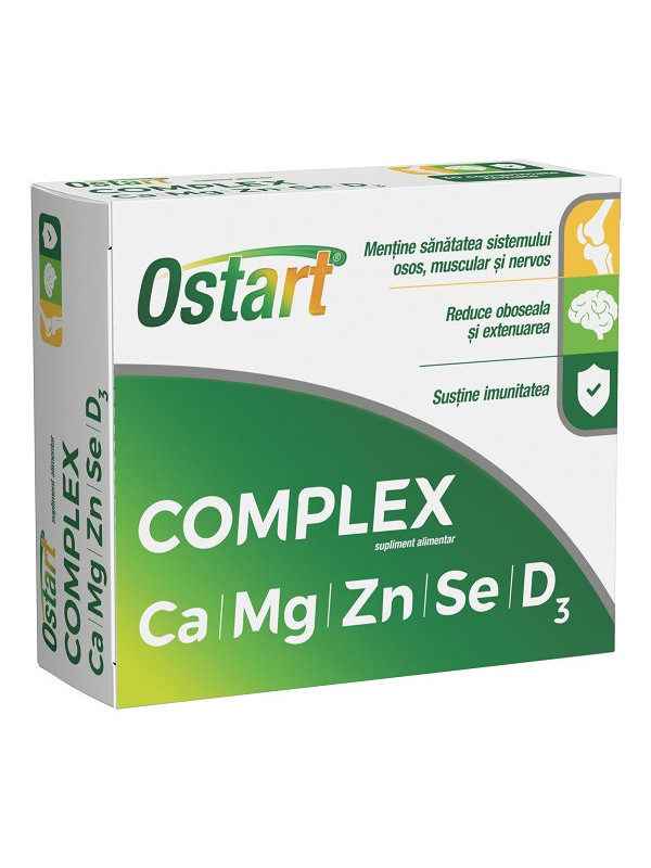 Ostart complex ca+mg+zn+se+d3 30cpr