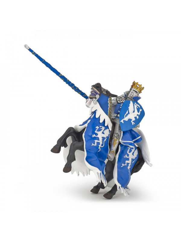 Papo figurina calul regelui cu blazon dragon albastru