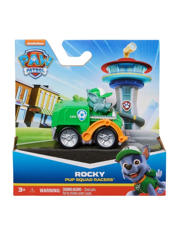 PATRULA CATELUSILOR PUP SQUAD RACERS VEHICUL CU FIGURINA ROCKY