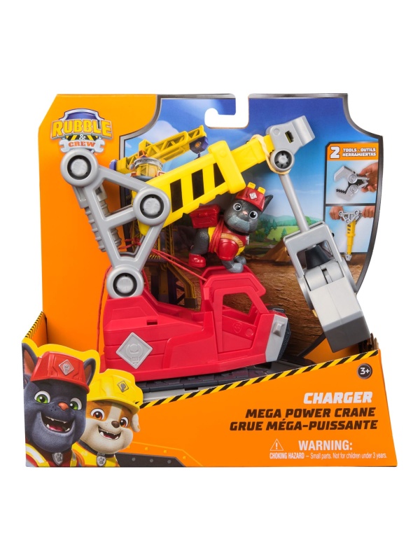 PATRULA CATELUSILOR RUBBLE SI ECHIPA SET VEHICUL EXCAVATOR SI FIGURINA CHARGER
