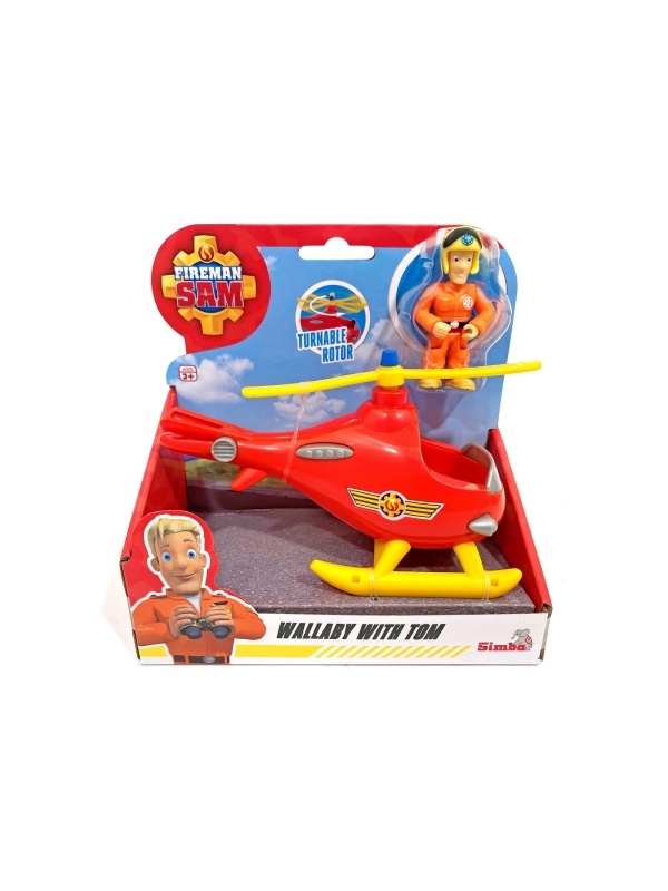POMPIERUL SAM ELICOPERUL WALLABY CU FIGURINA TOM THOMAS