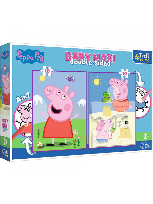 Puzzle trefl primo baby maxi 2x10 peppa pig