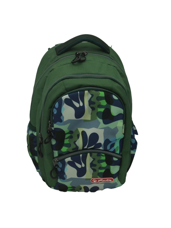 RUCSAC HERLITZ ZIPPER PRO: ERGONOMIC, SPATIOS, POLIESTER RECICLAT REZISTENT LA APA, BRETELE AJUSTABILE, BANDA/FERMOARE REFLECTORIZANTE, MOTIV ARMY