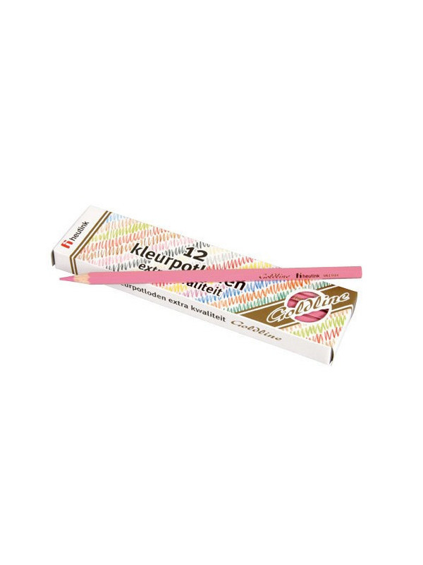 Set 12 creioane colorate Goldline 3.7 mm Roz - Heutink