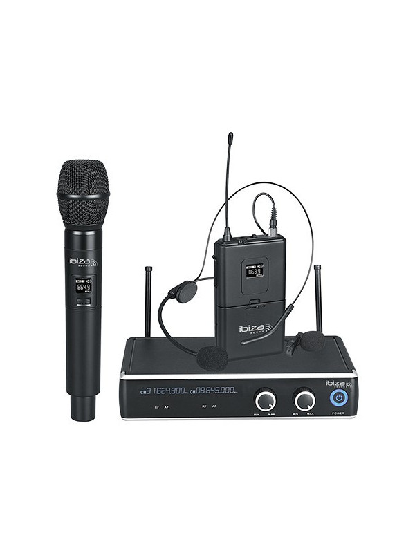 SET 2 MICROFOANE MANA SI CASCA WIRELESS UHF 863.9 / 864.9MHZ