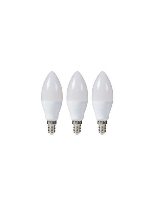 Set 3 becuri LED V-tac, E14, 5.5W (40W), 470 lm, A+, lumina calda