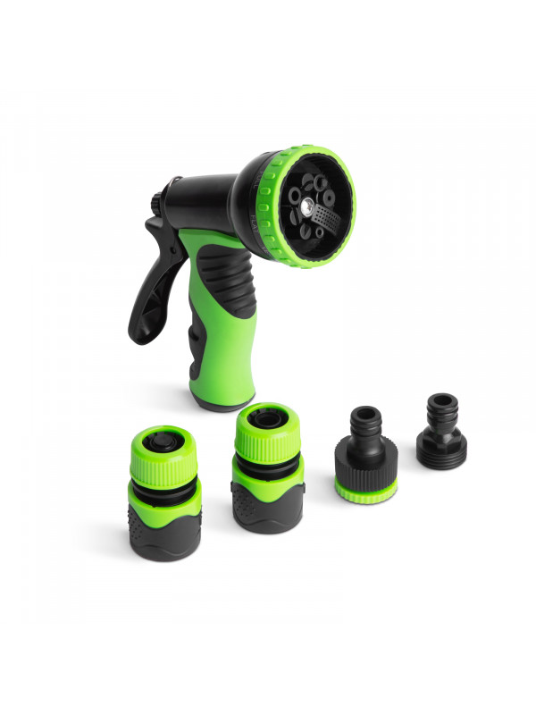 Set pistol de udare - 8 tipuri de pulverizare - 1/2" - cauciucat - 5 piese