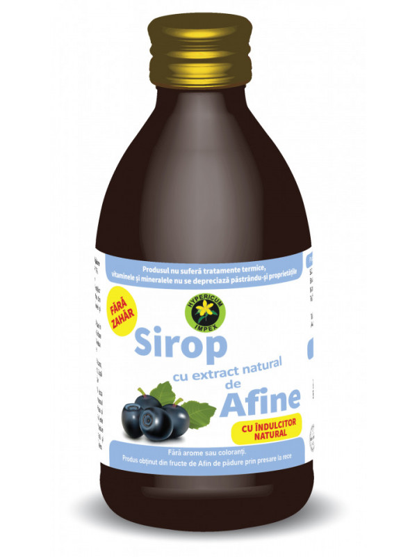 Sirop afin hipocaloric cu indulcitor natural(stevie) 250ml hypericum