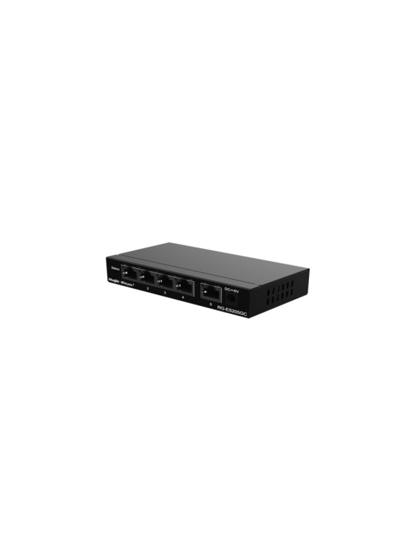 Switch Reyee, RG-ES205GC, 5-Port GigabitSmart Cloud Mananged PoE Switch, RJ45