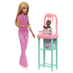 BARBIE CARIERE SET MOBILIER CU PAPUSA DOCTOR PEDIATRU BLONDA - Img 4