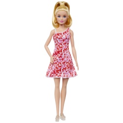 BARBIE PAPUSA BARBIE FASHIONISTA BLONDA CU PARUL PRINS IN COADA SI ROCHIE CU FLORICELE - Img 4