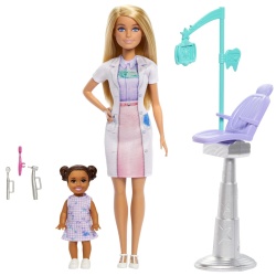 BARBIE SET DE JOACA PAPUSA BARBIE BLONDA FACE CARIERA STOMATOLOG - Img 7