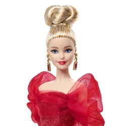 BARBIE SIGNATURE ANIVERSARE 80 DE ANI PAPUSA BARBIE BLONDA CU ROCHIE DE BAL ROSIE - Img 8