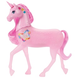 BARBIE UNICORN ROZ CU LUMINI STRALUCITOARE SI SUNETE - Img 5