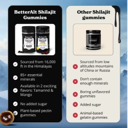 Better Alt Pure Himalayan Shilajit Gummies, Jeleuri De Shilajit Din Himalaya, 60 Jeleuri - Img 9