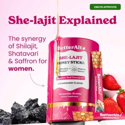 Better Alt She-lajit Honey Sticks, Pliculete De Shilajit Din Himalaya Si Extract De Shatavari Cu Aroma De Capsuni, 30 Pliculete - Img 4