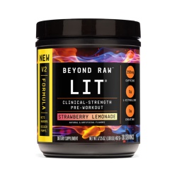Beyond Raw Lit V2 Pre-workout With Strawberry Lemonade Flavor, Pre-workout Cu Aroma De Limonada De Capsuni, 492 G