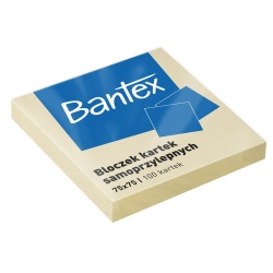 BLOC NOTITE ADEZIVE BANTEX POST IT 75X75MM 100F GALBEN