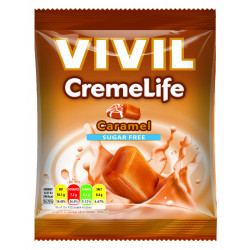 Bomboane cremoase Vivil Creme Life Caramel fara zahar - 60 g