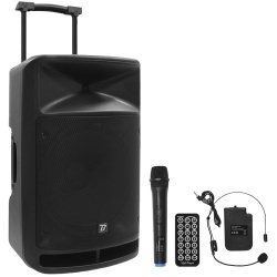 BOXA PORTABILA 15''/38CM + TWEETER 350W BT/USB/FM/SD + 2MIC VHF - Img 2