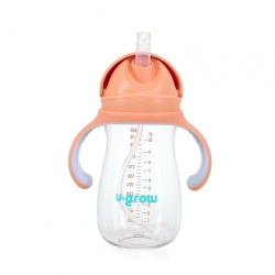 Cana cu pai tritan, orange, 300ml,U-Grow - Img 4