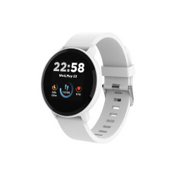 CANYON Lollypop SW-63, Smart watch, 1.3inches IPS full touch screen, Round watch, IP68 waterproof, multi-sport mode, BT5.0, compatibility with iOS and android, Silver white, Host: 25.2*42.5*10.7mm, Strap: 20*250mm, 45g