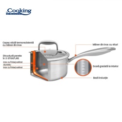 CASEROLA INOX+CAP 16x8.5CM,1.6L, ATOMIC3 - Img 6