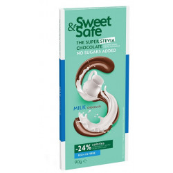Ciocolata cu lapte si cu indulcitor stevie 90gr "sweet & safe" sly nutritia