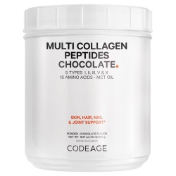 Codeage Hydrolyzed Multi Collagen - 5 Types Collagen Peptides + Mct Oil , Colagen Hidrolizat Din 5 Surse Sub Forma De Peptide + Mct Oil , Cu Aroma De Ciocolata, 515 G