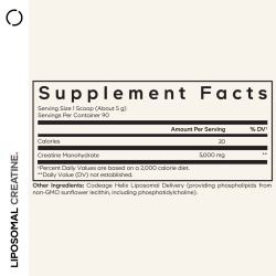 Codeage Liposomal Creatine Monohydrate, Creatina Monohidrata Lipozomala, 455 G - Img 4