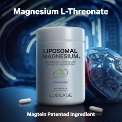 Codeage Liposomal Magnesium L-threonate, Magneziu L-treonat Liposomal Cu Fosfolipide - Formula Avansata Pentru Absorbtie Superioara, 90 Cps - Img 3