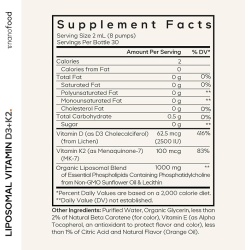 Codeage Liposomal Vitamin D3+k2 Orange Flavor, Vitamina D3+k2 Lipozomala Cu Aroma De Portocala, Formula Avansata Pentru Absorbtie Superioara, 59.2 Ml - Img 2