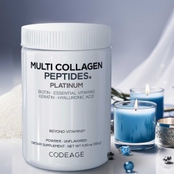Codeage Platinum Multi Collagen Peptides, Peptide De Colagen Cu Biotina, Keratina Si Acid Hialuronic, 323 G - Img 6