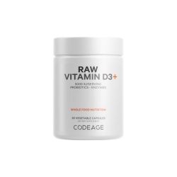 Codeage Raw Vitamin D3, Vitamina D3 (5000 Iu) Naturala Din Saccharomyces Cerevisiae, 60 Cps