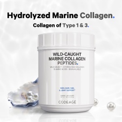 Codeage Wild-caught Marine Hydrolyzed Collagen Peptides Powder Type I And Iii, Colagen Marin Din Pesti Salbatici Tip I Si Iii, 450 G - Img 6