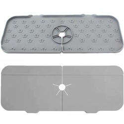 Covoras din silicon anti-picurator pentru lavoare, dimensiune 36,5 x 14 cm, culoare Gri - Img 6