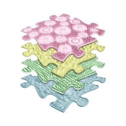 Covoras ortopedic senzorial puzzle Set Pastel Start