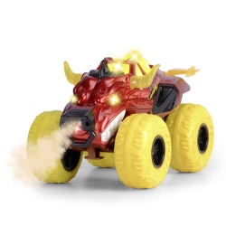 DICKIE MASINA DE TEREN FLAMING FIRE MONSTER CU LUMINI SUNETE SUSPENSII SI FUNCTIE ABUR 25CM - Img 2