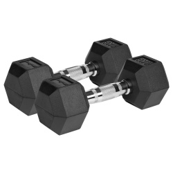 GANTERE DUMBBELL HEX FONTA CAUCIUCATA 2X8KG REBEL ACTIV - Img 2