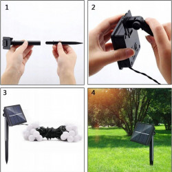 Ghirlanda Magica Luminoasa de exterior cu 50 LED-uri Multicolore, 8 functii si Panou Solar, lungime 6,7 m - Img 3