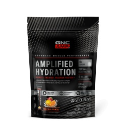 Gnc Amp Amplified Hydration, Electroliti Cu Aroma De Fructe Tropicale, 20 De Plicuri, 156 G