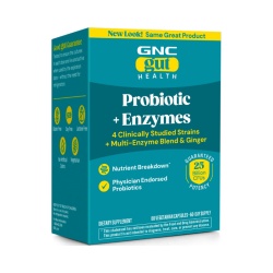 Gnc Gut Health Probiotic With Enzymes, Probiotic Lab4 Studiat Clinic, 25 Miliarde Ufc Culturi Vii, Cu Enzime Digestive Si Ghimbir, 60 Cps