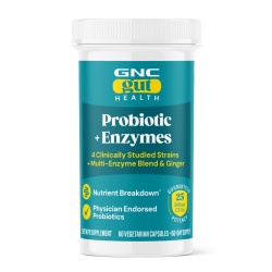 Gnc Gut Health Probiotic With Enzymes, Probiotic Lab4 Studiat Clinic, 25 Miliarde Ufc Culturi Vii, Cu Enzime Digestive Si Ghimbir, 60 Cps - Img 2