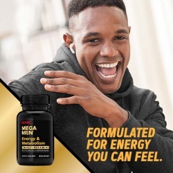 Gnc Mega Men Energy & Metabolism, Complex De Multivitamine Pentru Barbati, Energie Si Metabolism, 180 Tb - Img 4