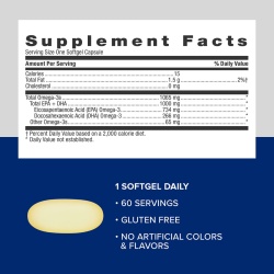 Gnc Triple Strength Fish Oil, Ulei De Peste 1000 Mg Omega 3 Epa Si Dha, 60 Cps - Img 6
