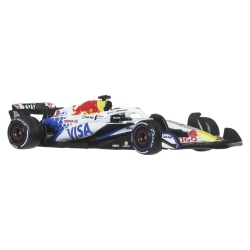 HOT WHEELS PREMIUM REAL RIDERS FORMULA 1 2024 MASINUTA METALICA VISA CASH APP RACING BULLS FORMULA ONE TEAM SCARA 1 LA 64 - Img 2