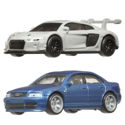 HOT WHEELS PREMIUM SET 2 MASINUTE METALICE AUDI S4 QUATTRO SI AUDI R8 LMS SCARA 1:64 - Img 6