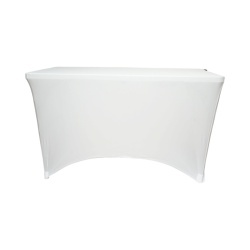 Husa pentru masa dreptunghiulara, culoare alba, elastica, dimensiune 152 x 70 x 74cm - Img 4